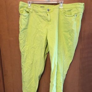 Lime Green Skinny Jeans. Size 24.